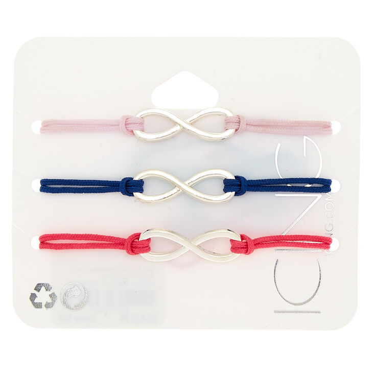 Girly Infinity Adjustable Bracelets - 3 Pack,