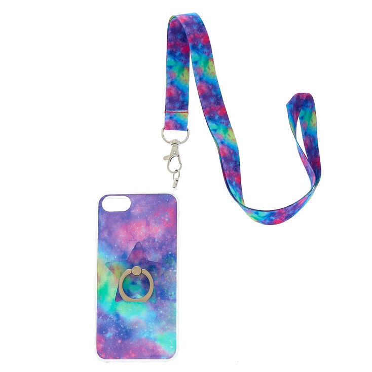 Galaxy Ring Stand Phone Case with Lanyard,