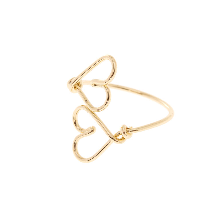 Wire Heart Gold Toe Ring,