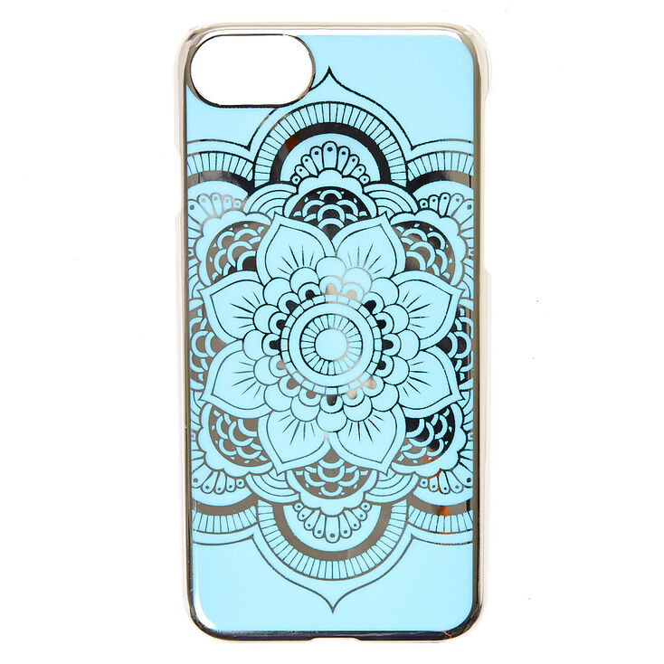 Blue Reflective Mirror Mandala Phone Case,