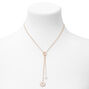 Gold Daisy Pearl Y-Neck Pendant Necklace,