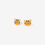 Sterling Silver Enamel Tiger Stud Earrings,