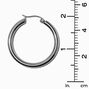 Silver-tone Stainless Steel 4MM Huggie Hoop Earrings,