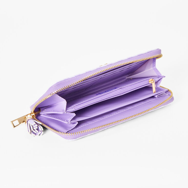 Lavender Gingham Butterfly Wristlet,