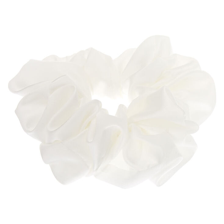 Giant Satin Hair Scrunchie - White,
