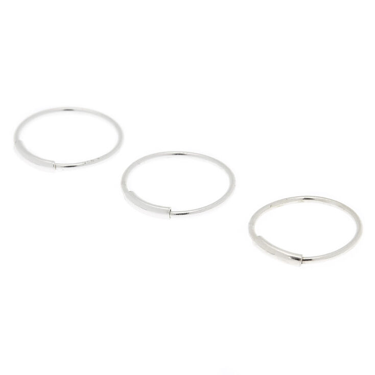 Sterling Silver 22G Infinity Nose Rings - 3 Pack,
