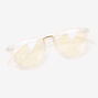 Clear Tortoiseshell Browline Clear Lens Frames - White,