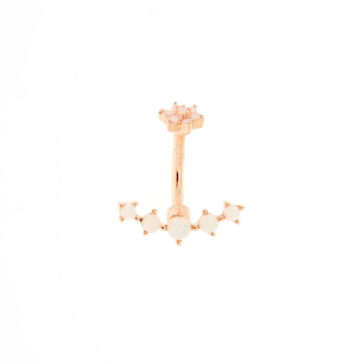 Rose Gold Blush Crystal Belly Ring,