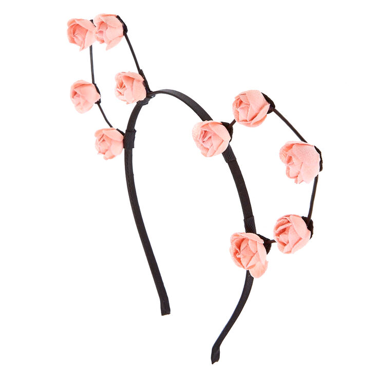 Blush Pink Flower Cat Ear Headband,