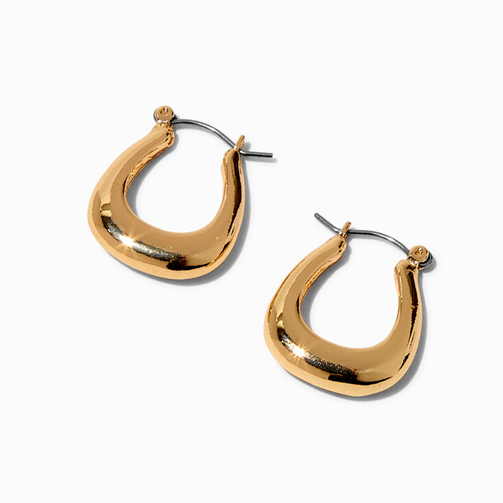 Gold-tone 20MM Square Oval Hoop Earrings ,