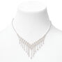Silver Crystal Waterfall 16&quot; Necklace &amp; 1&quot; Drop Earrings Jewelry Set - 2 Pack,