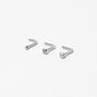 Silver 20G Mixed Crystal Nose Studs - 3 Pack,