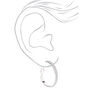 Silver 20MM Thin Glitter Hoop Earrings,