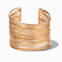 Gold-tone Wide Wire-Wrapped Cuff Bracelet,