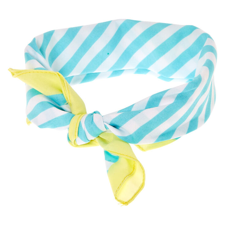 Mint & White Stripe Bandana Headwrap,