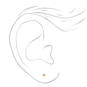14kt Yellow Gold 3mm Single Ball Stud Ear Piercing Kit with Ear Care Solution,