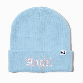 &#39;Angel&#39; Light Blue Beanie Hat,