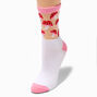 Embroidered Red Mushrooms Sheer Crew Socks,