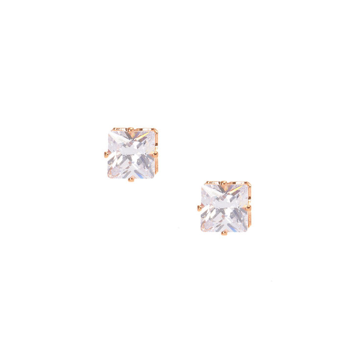 8mm Square Cubic Zirconia Stud Earrings Icing Us 8mm Square Cubic Zirconia Stud Earrings