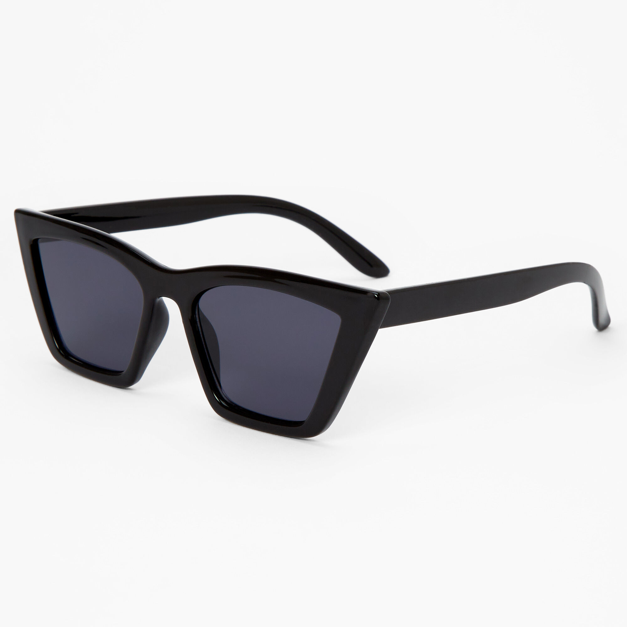 Square Retro Cat Eye Sunglasses - Black | Icing US