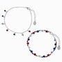 Red, White, &amp; Blue Anklets - 3 Pack,