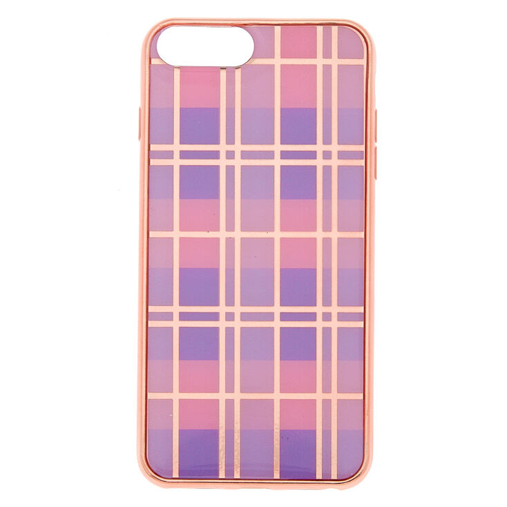 Pink Plaid Phone Case - Fits iPhone 6/7/8 Plus,