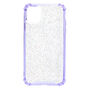 Clear Lavender Glitter Protective Phone Case - Fits iPhone&reg; 11,