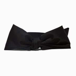 Black Silky Knotted Bow Headband,
