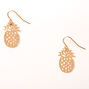 Gold 1&quot; Filigree Pineapple Drop Earrings,