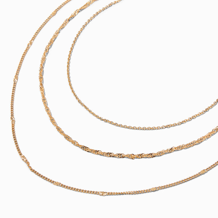 Icing Recycled Jewelry Gold-tone Multi-Strand Woven Chain Necklace,