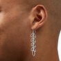 Silver Bubble Leaf 2&quot; Drop Earrings,