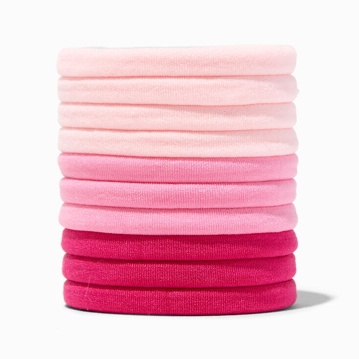 Mixed Pink Rolled Hair Ties - 10 Pack,