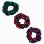 Bright Plaid Sequin Hair Scrunchies - 3 Pack,