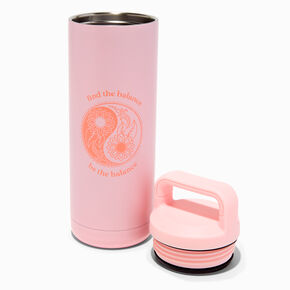 Pastel Floral Yin Yang Stainless Steel Water Bottle,