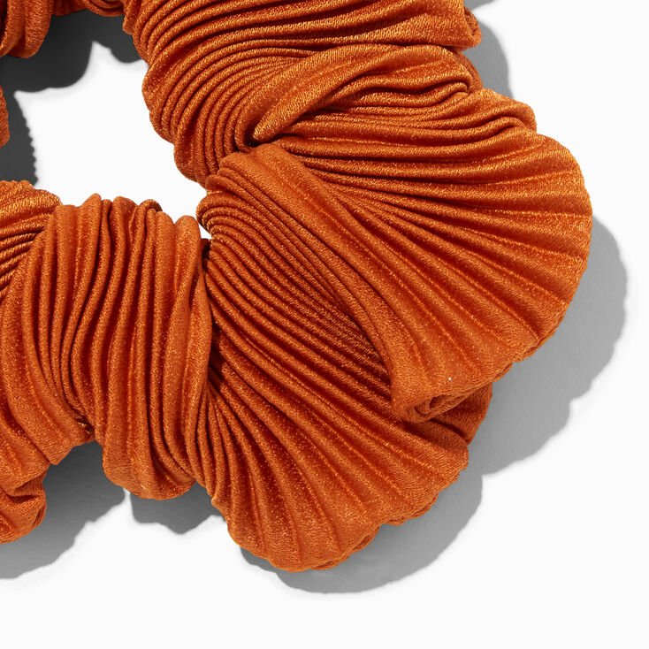 Pleated Orange Hair Scrunchie,