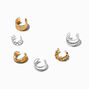 Mixed Metal Leaf Wire Ear Cuff Earring Stackables - 6 Pack,