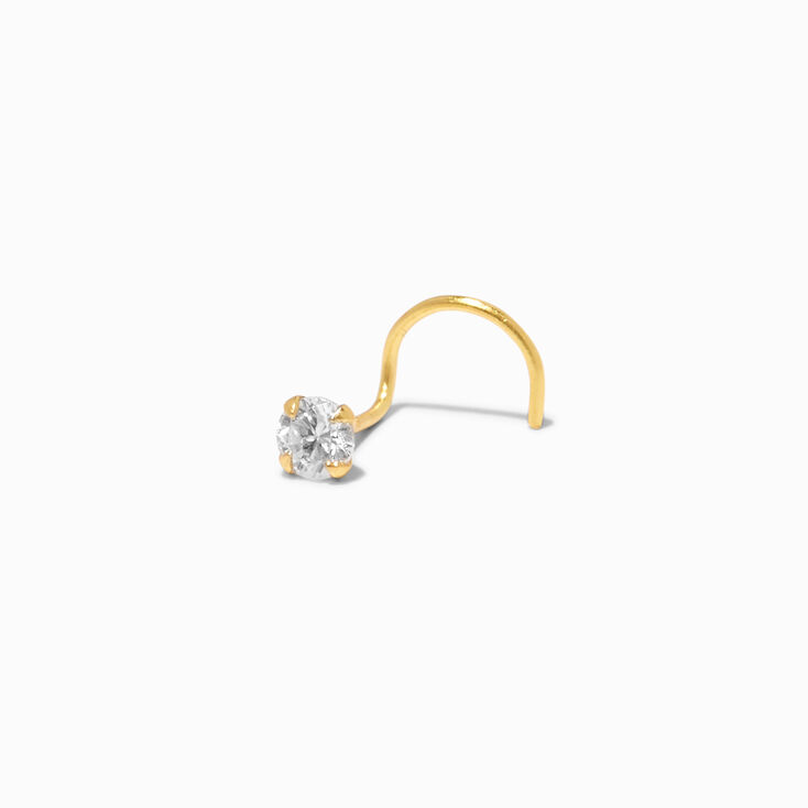 22G Mixed Metal Sterling Silver Graduated Cubic Zirconia Nose Studs - 6 Pack,
