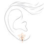 Floral Crystal Clip On Drop Earrings - 3 Pack,