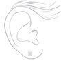 18kt Gold Plated Cubic Zirconia Square Stud Earrings,