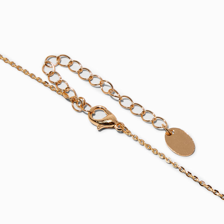 Gold-tone Puffy Heart Pendant Necklace,