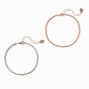 Gold Crystal Cup Chain Anklets - 2 Pack,