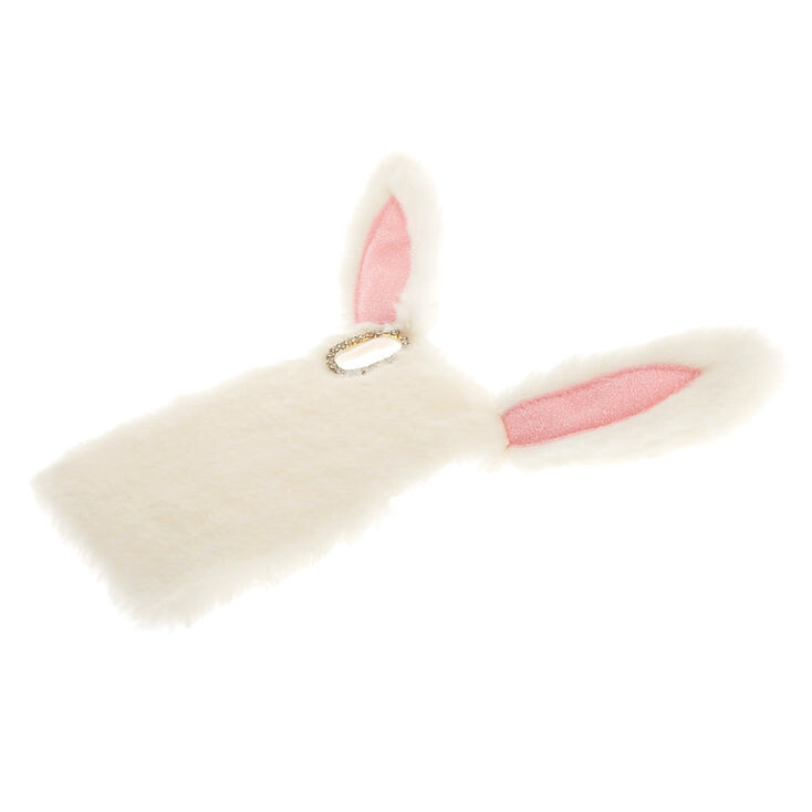 White Fur Bunny Phone Case - Fits iPhone X/XS,