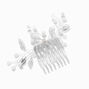 Silver Crystal Floral Spray Hair Comb,