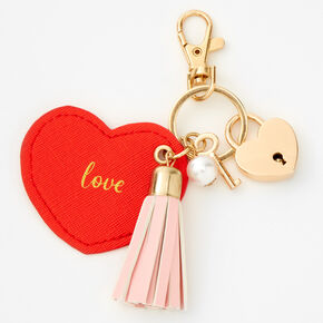 Heart Lock Gold Keychain,