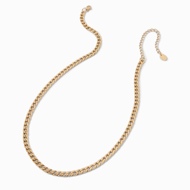 Gold-tone Stainless Steel 6MM Curb Chain Necklace,