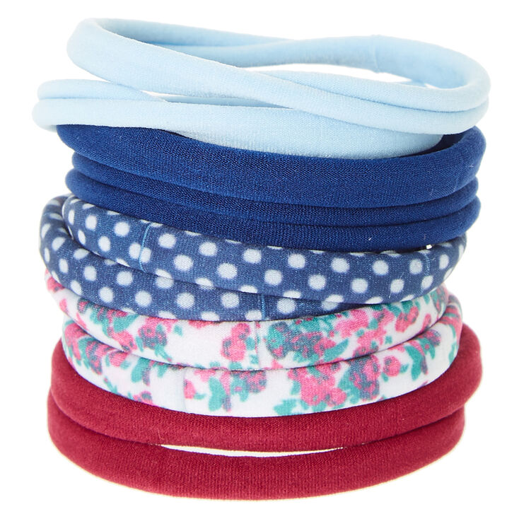 Floral & Polka Dot Rolled Hair Ties,