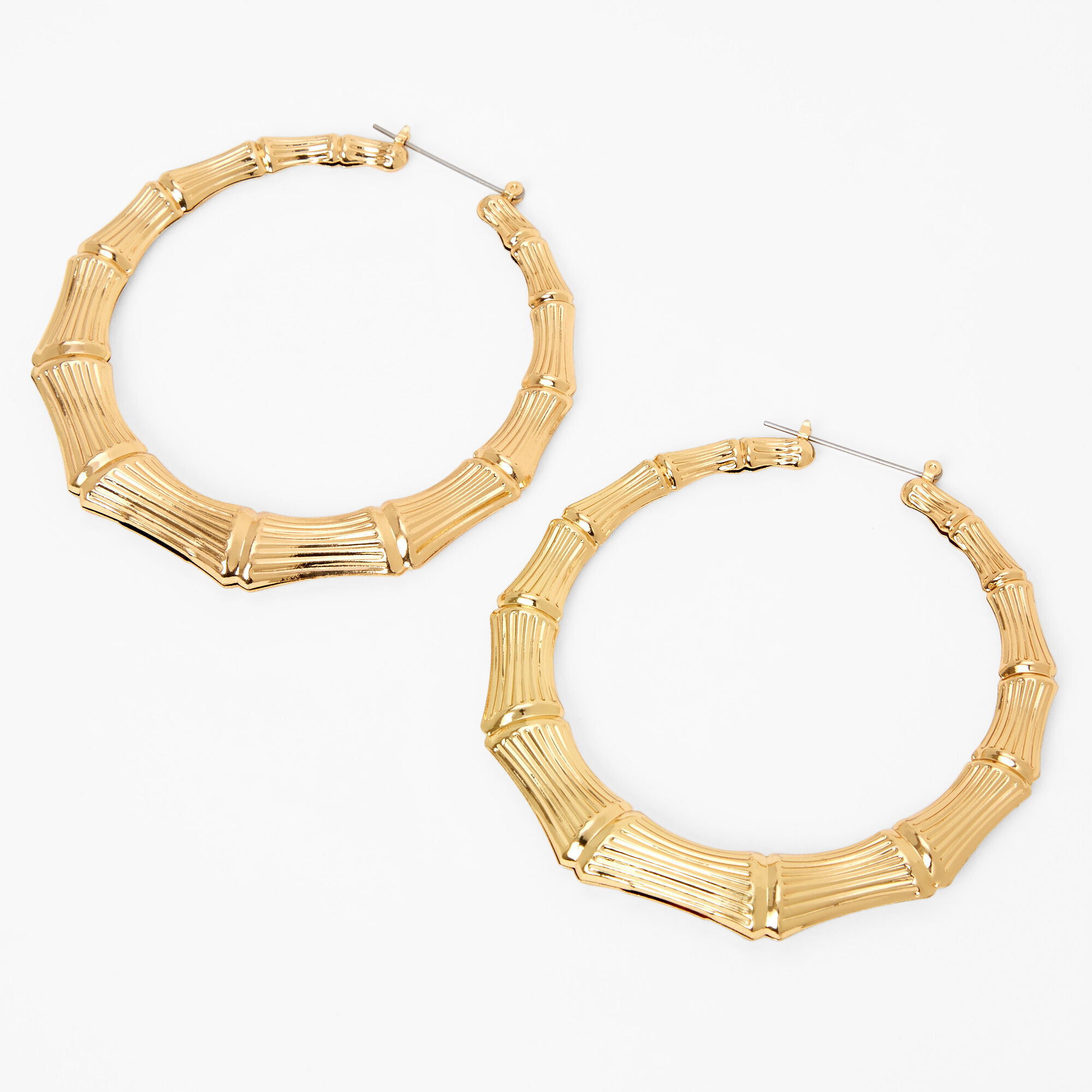 14k gold store large bamboo earrings