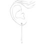Silver 2&quot; Cubic Zirconia Linear Drop Earrings,