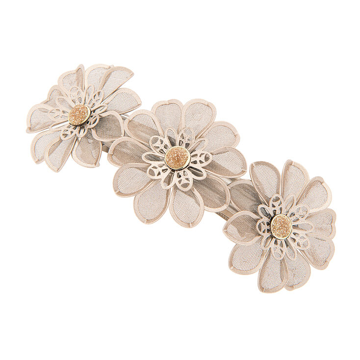Trio of Gold Flowers Hair Clip,