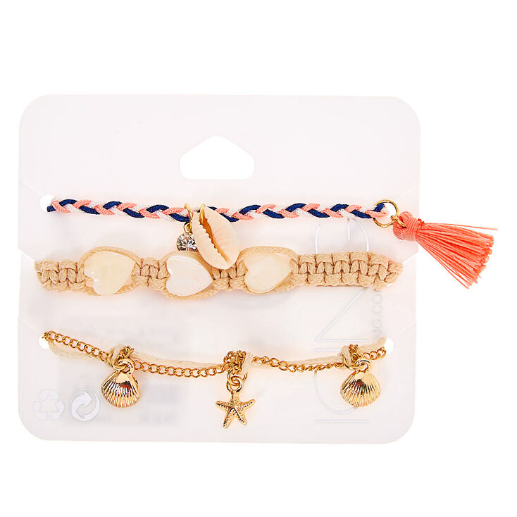 Woven Tropical Chain Bracelets - 3 Pack,